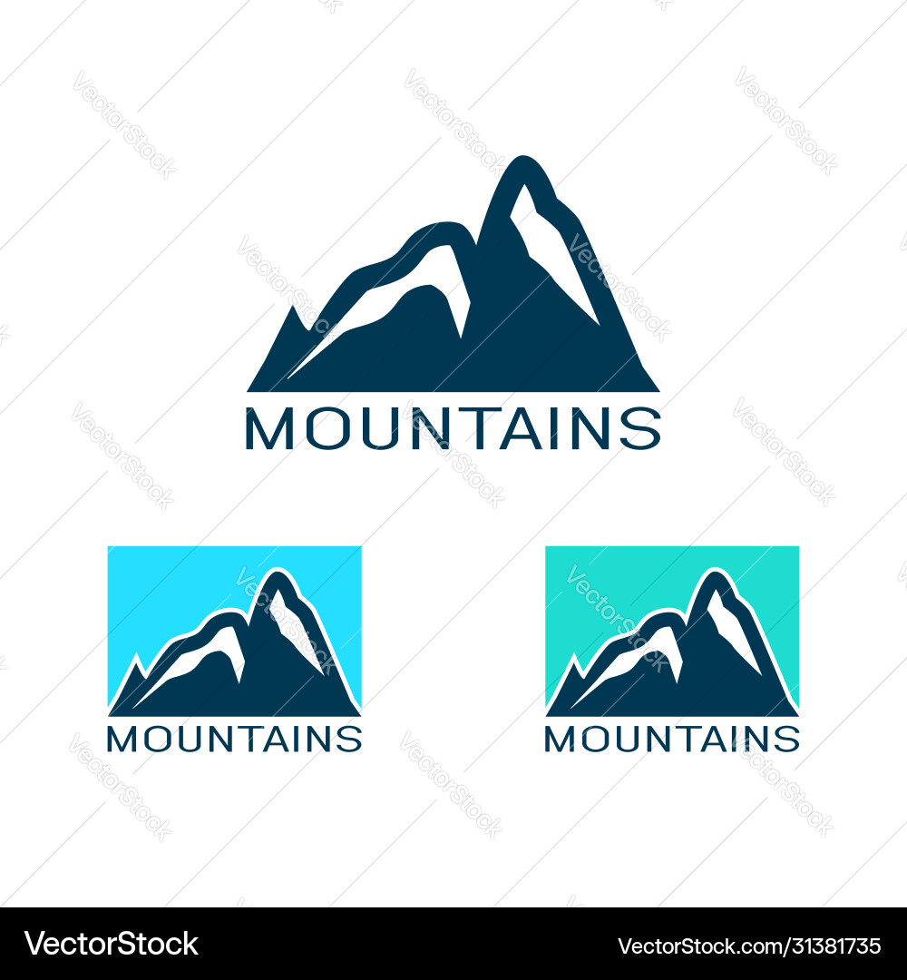 Logo mountain in flat style icon silhouette Logo mountain in flat style icon silhouette vector image