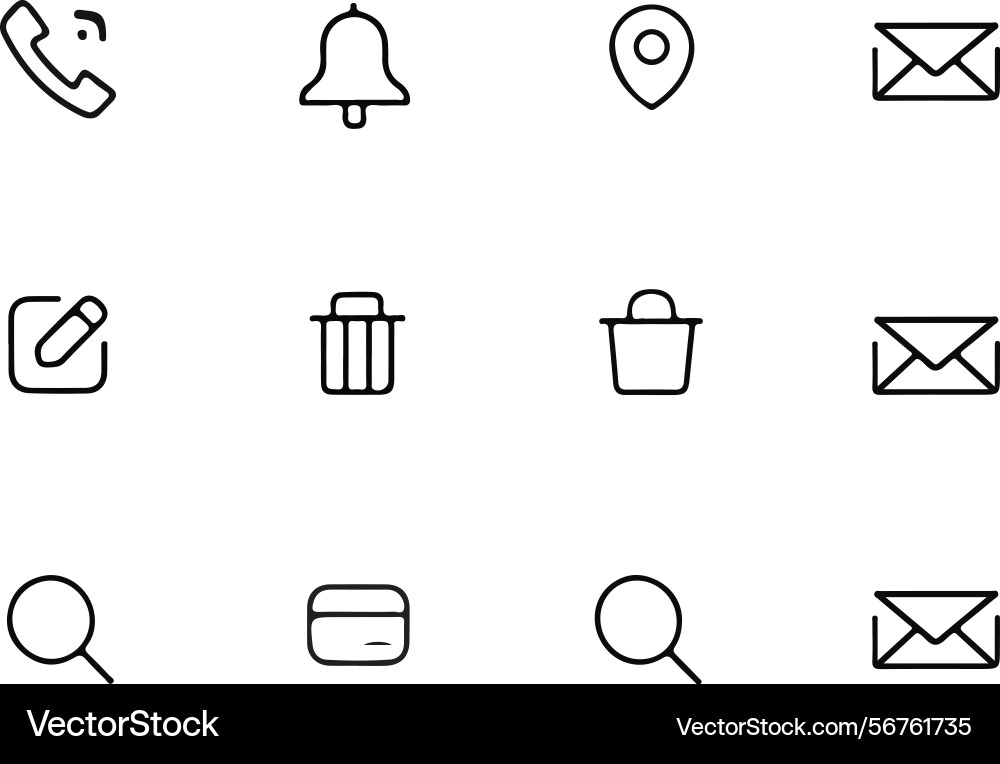 Modern ui ux icons and business concepts vector image