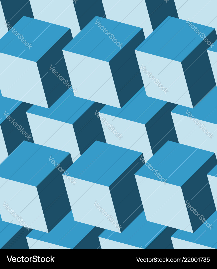 Monochrome 3D Cube Pattern vector image