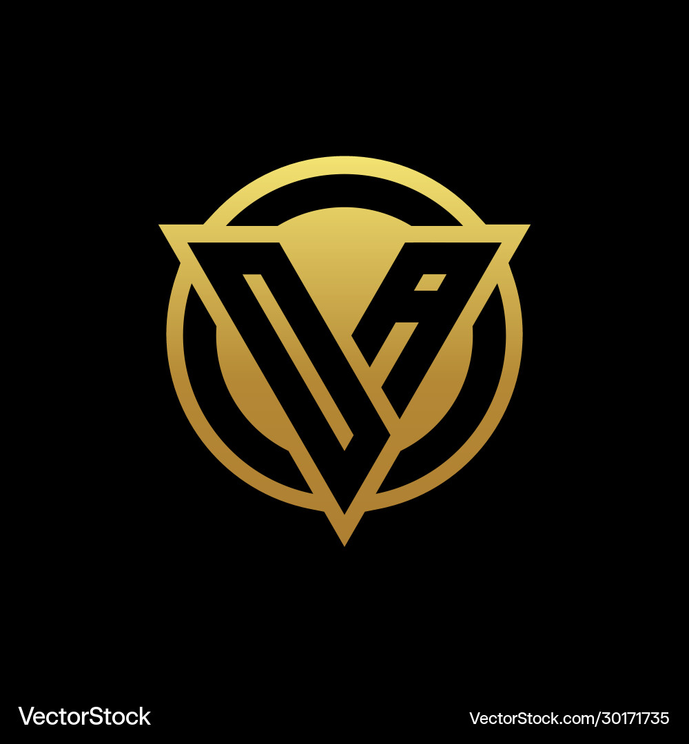 Oa logo monogram with triangle shape and circle vector image