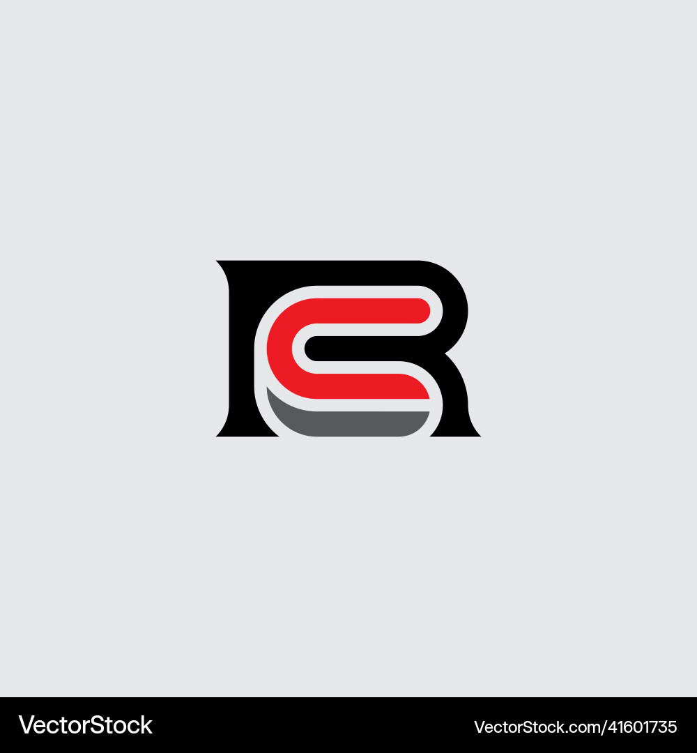 R and c - logo or initials cr logotype vector image