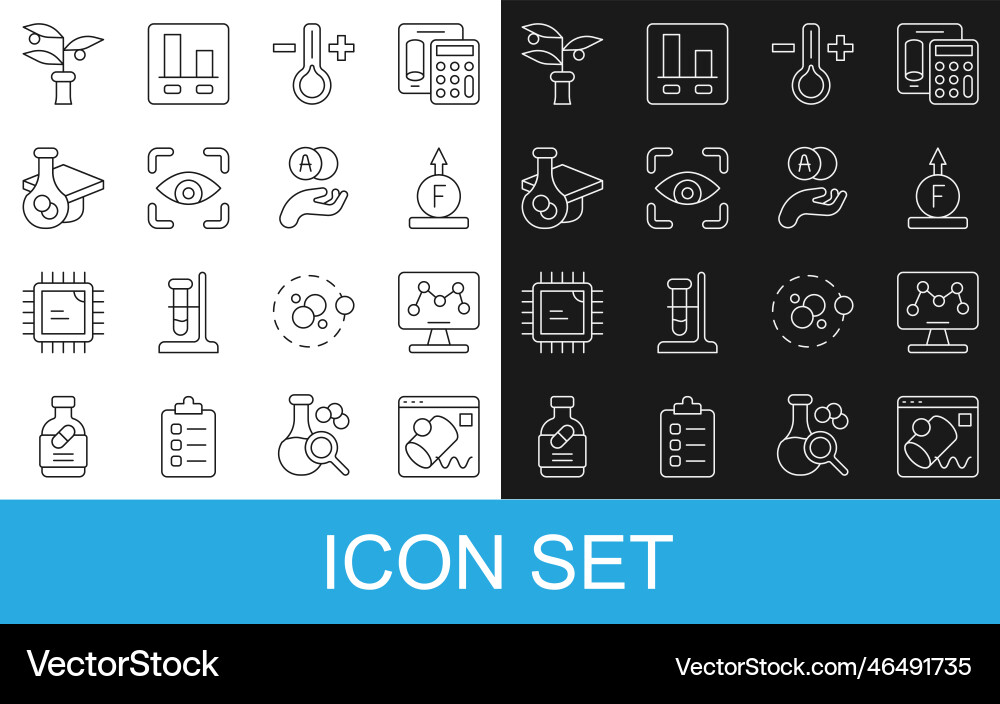 Set line data visualisation genetic engineering Set line data visualisation genetic engineering vector image