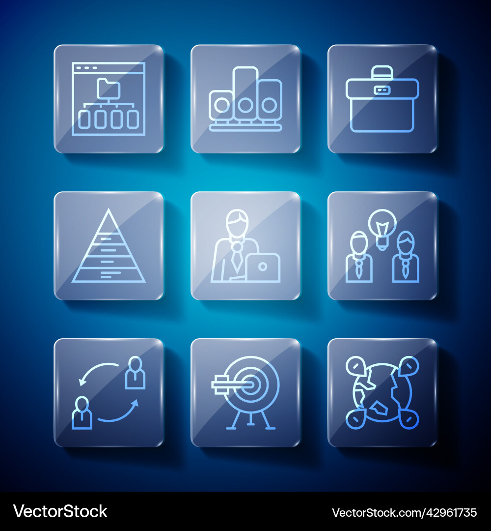 Set line human resources target with arrow Set line human resources target with arrow vector image