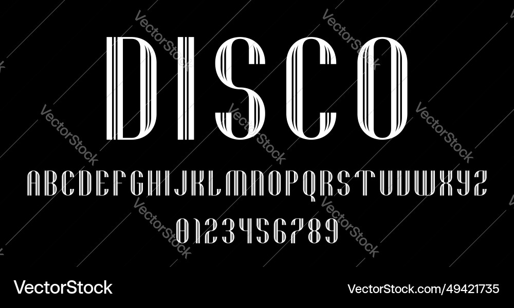 Set of alphabets font letters and numbers Set of alphabets font letters and numbers vector image