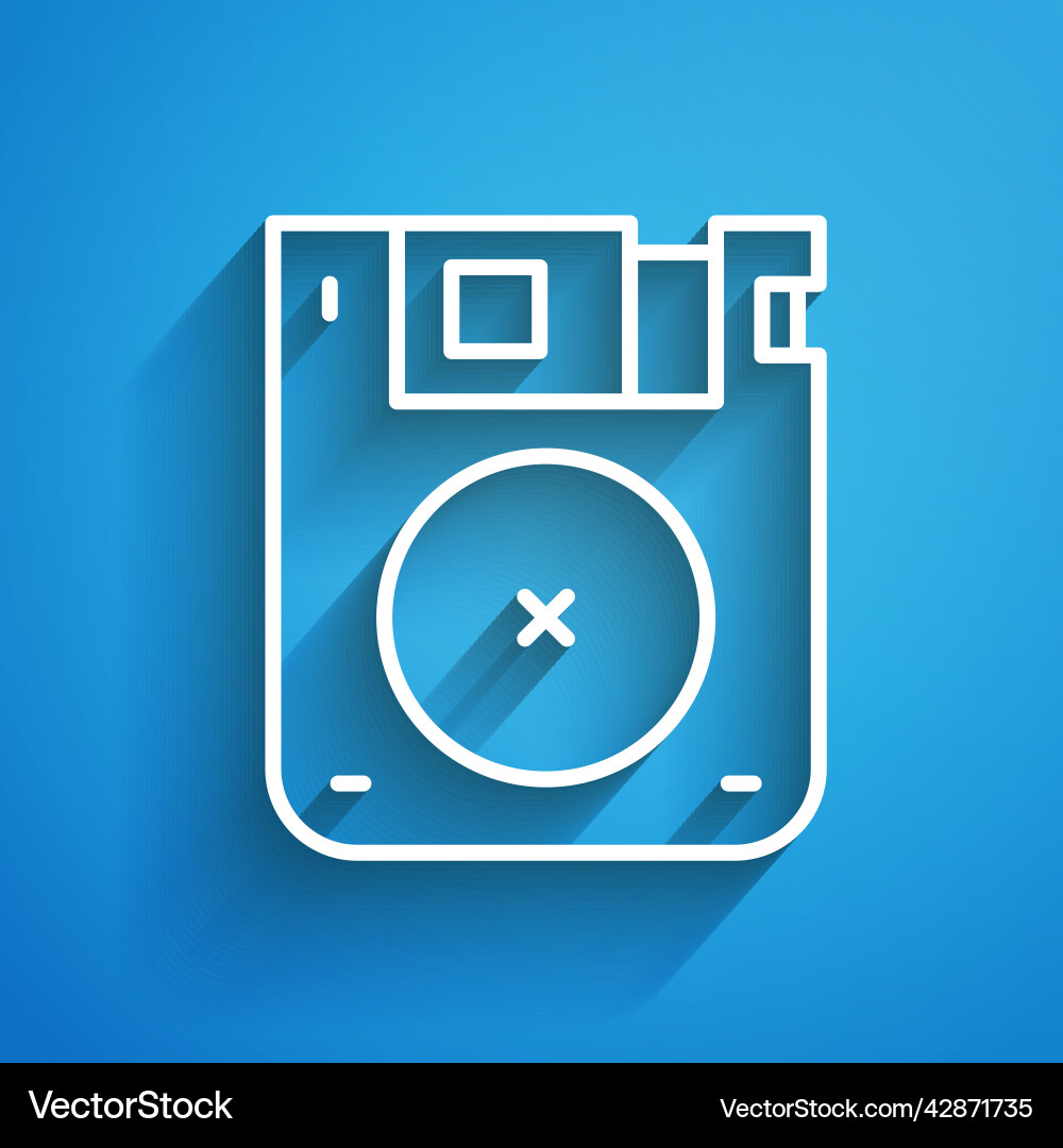 White line floppy disk for computer data storage Vector Image