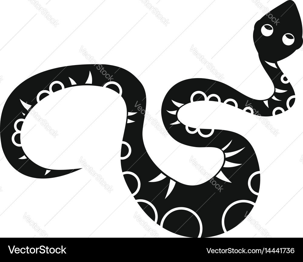 Black snake icon simple style Vector Image