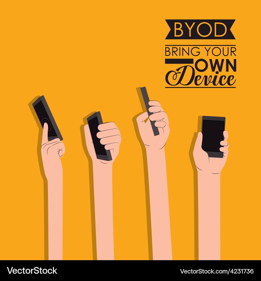 Bring Your Own Device (BYOD) vector image