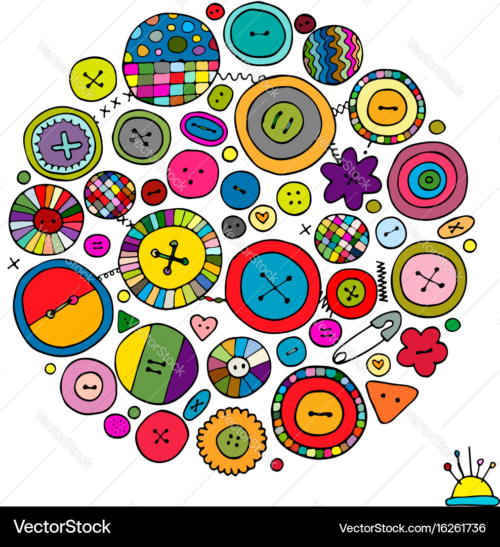 Buttons collection sketch for your design vector image