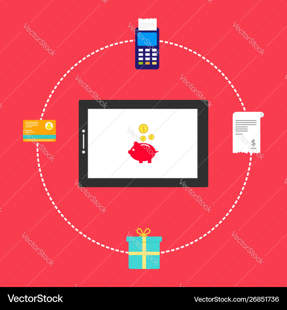 Concept online and mobile payments for web page Concept online and mobile payments for web page vector image