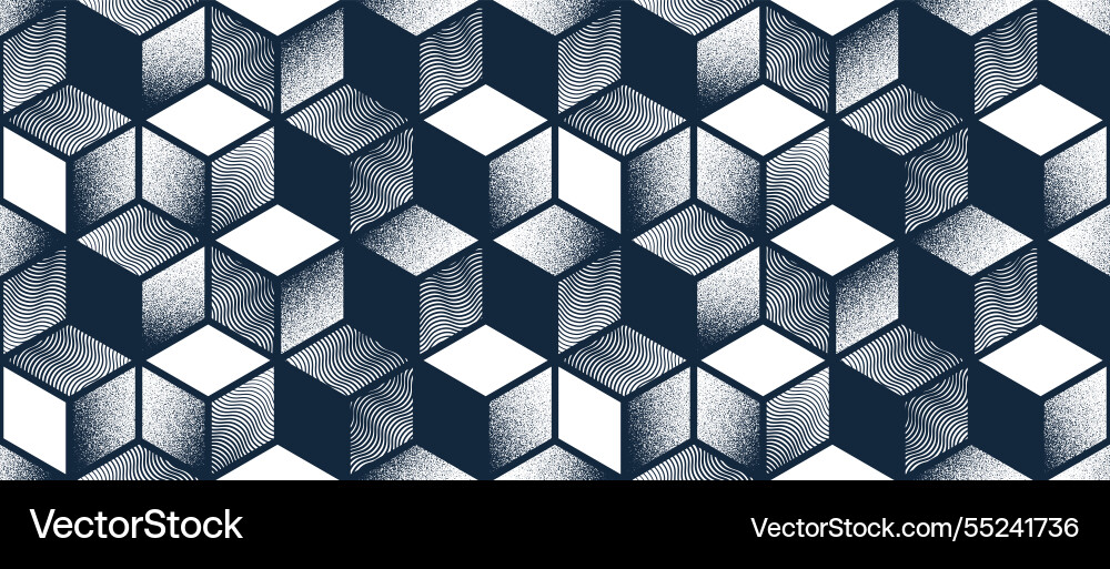 Cubes seamless pattern 3d isometric blocks Cubes seamless pattern 3d isometric blocks vector image