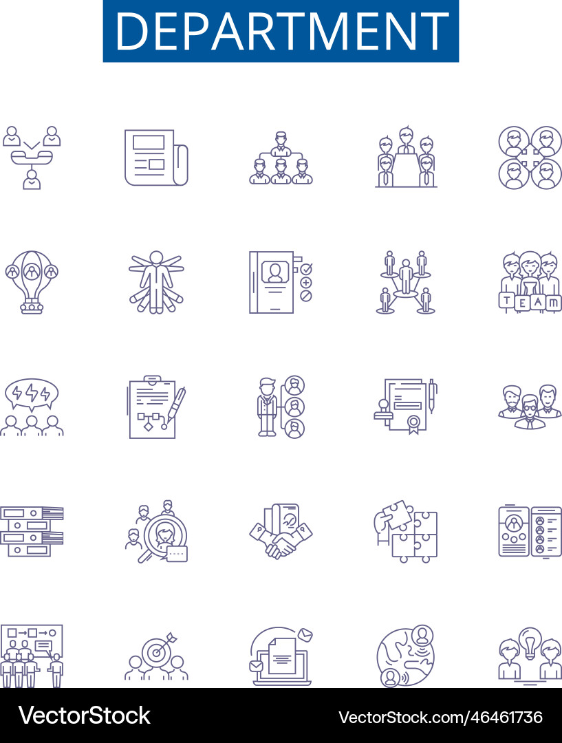 Department line icons signs set design collection Vector Image