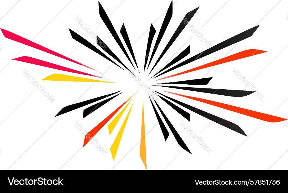 Dynamic multi-color explosion starburst design Vector Image