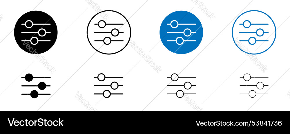Filter control icon set Filter control icon set Vector Image