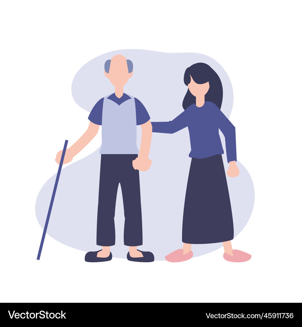 Flat element of blind man Flat element of blind man vector image