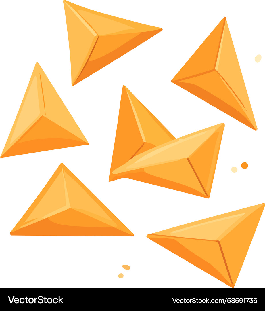 Golden Pyramids: A Dynamic Snack Display Vector Image