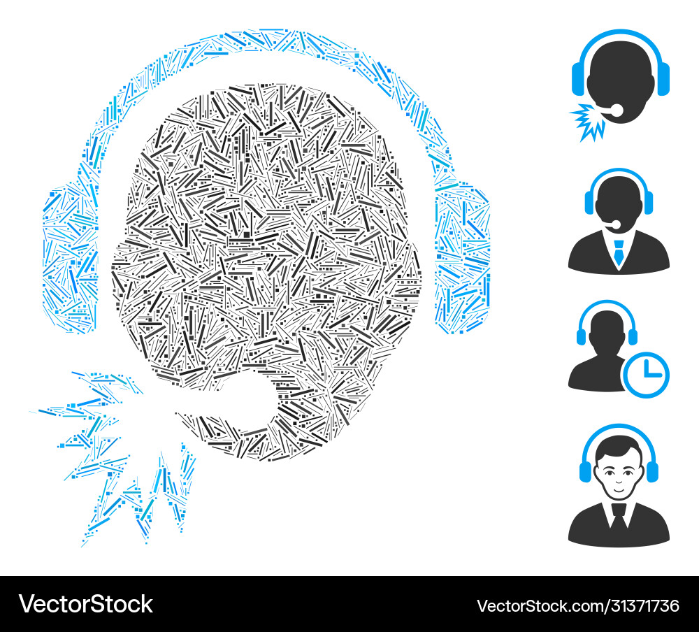 Hatch operator message icon mosaic Hatch operator message icon mosaic vector image