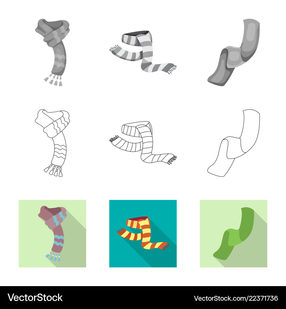 Isolated object of scarf and shawl symbol set Vector Image