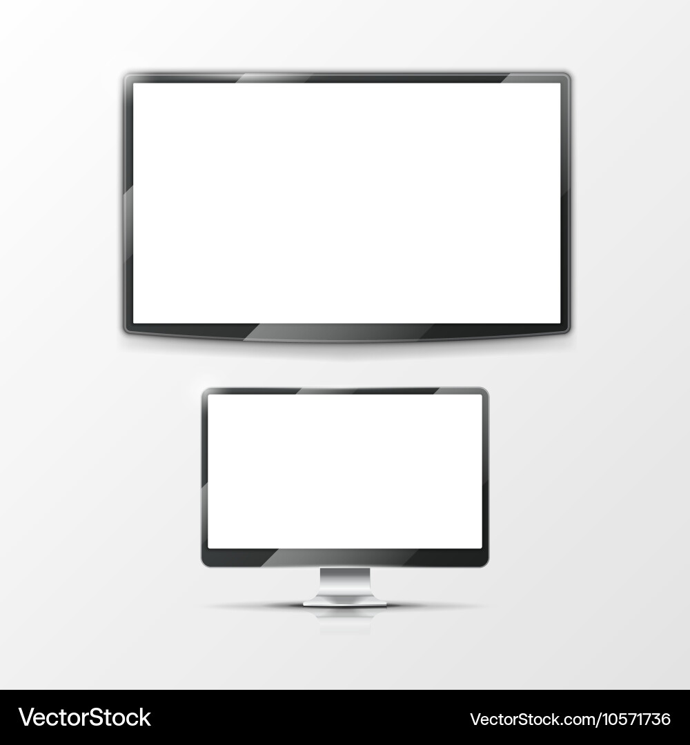 Lcd Monitor Computer-Display und Smart-TV-Bildschirm vektorbild