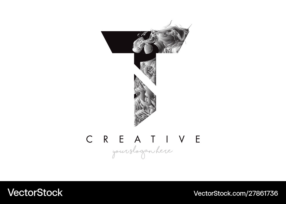 Letter t Logo Design-Ikone mit künstlerischem Grunge Letter t Logo Design-Ikone mit künstlerischem Grunge vektorbild