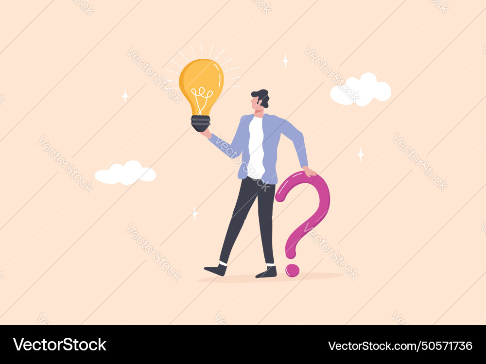 Man manager ask questions and get answers online Vector Image