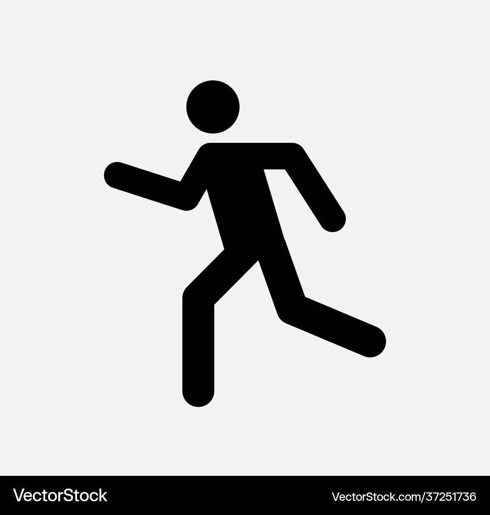Pedestrian Walk Run Icon Royalty Free Vector Image