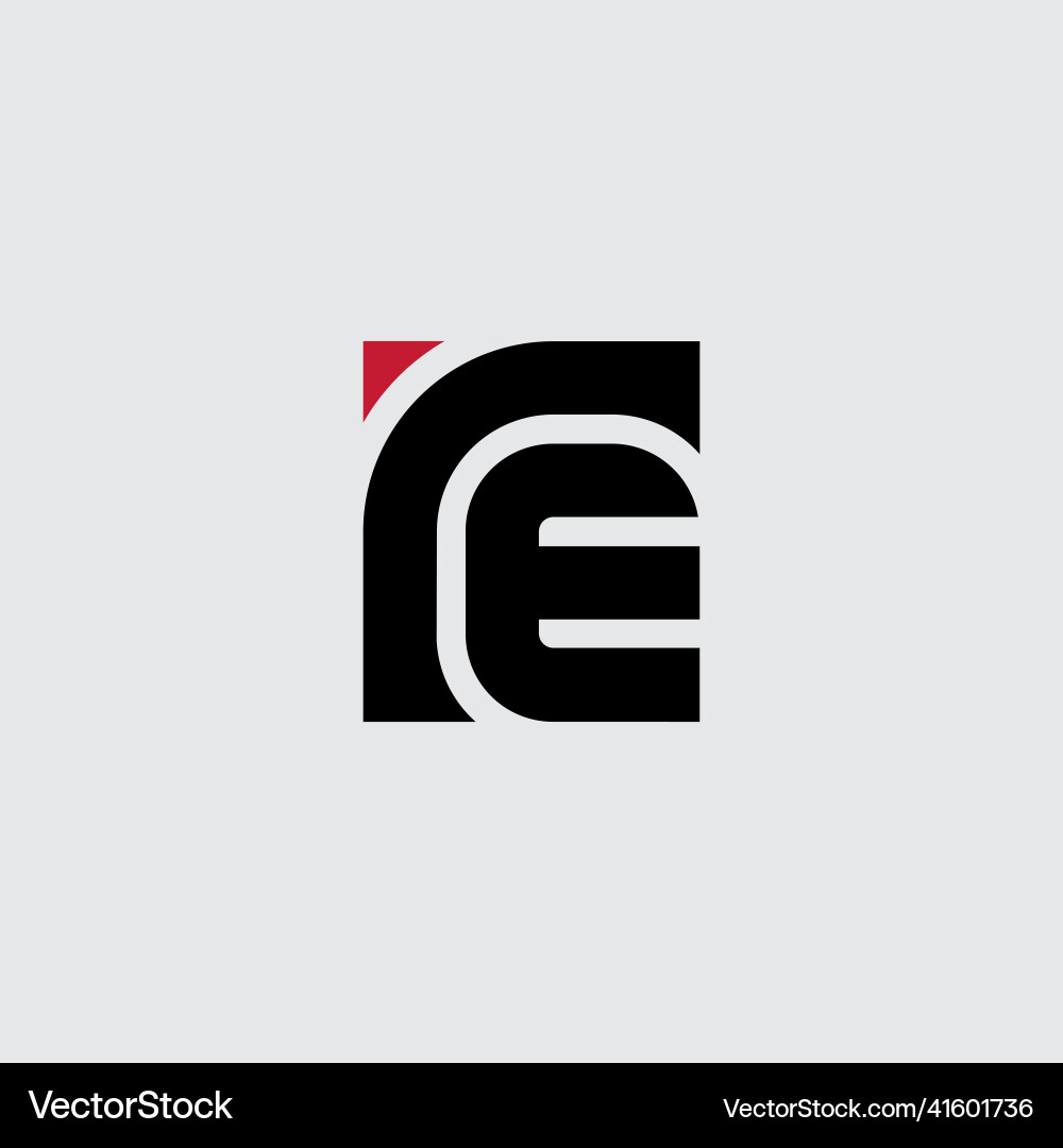 R and e - initials logo re monogram or logotype R and e - initials logo re monogram or logotype vector image