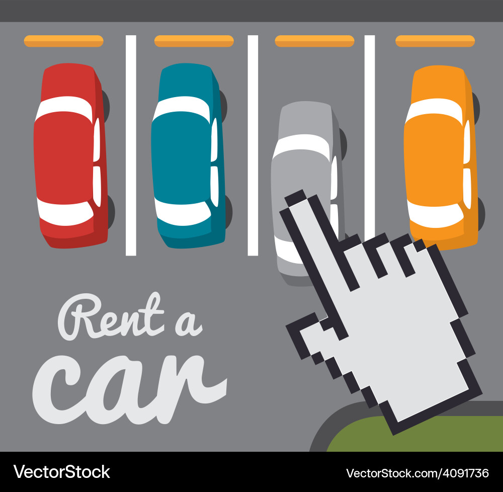 Rent a car design Royalty Free Vector Image - VectorStock