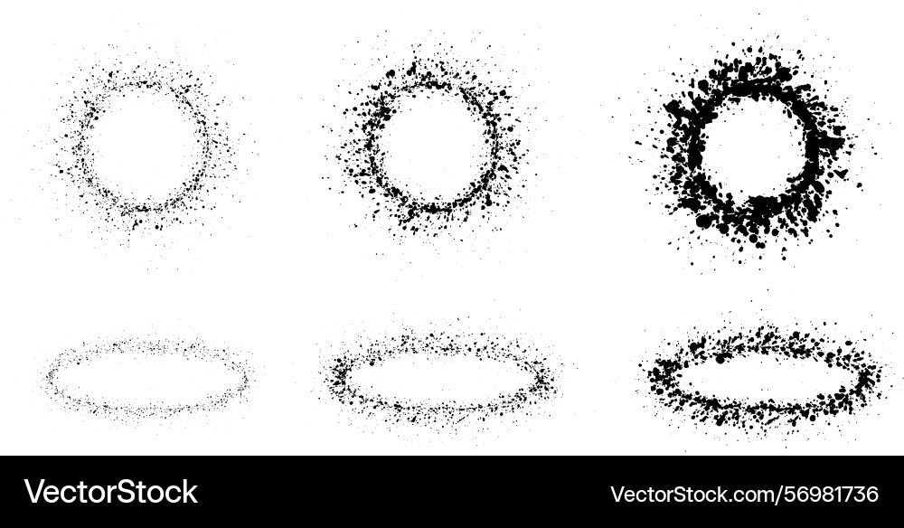 Rounded circle grunge frame border texture Vector Image