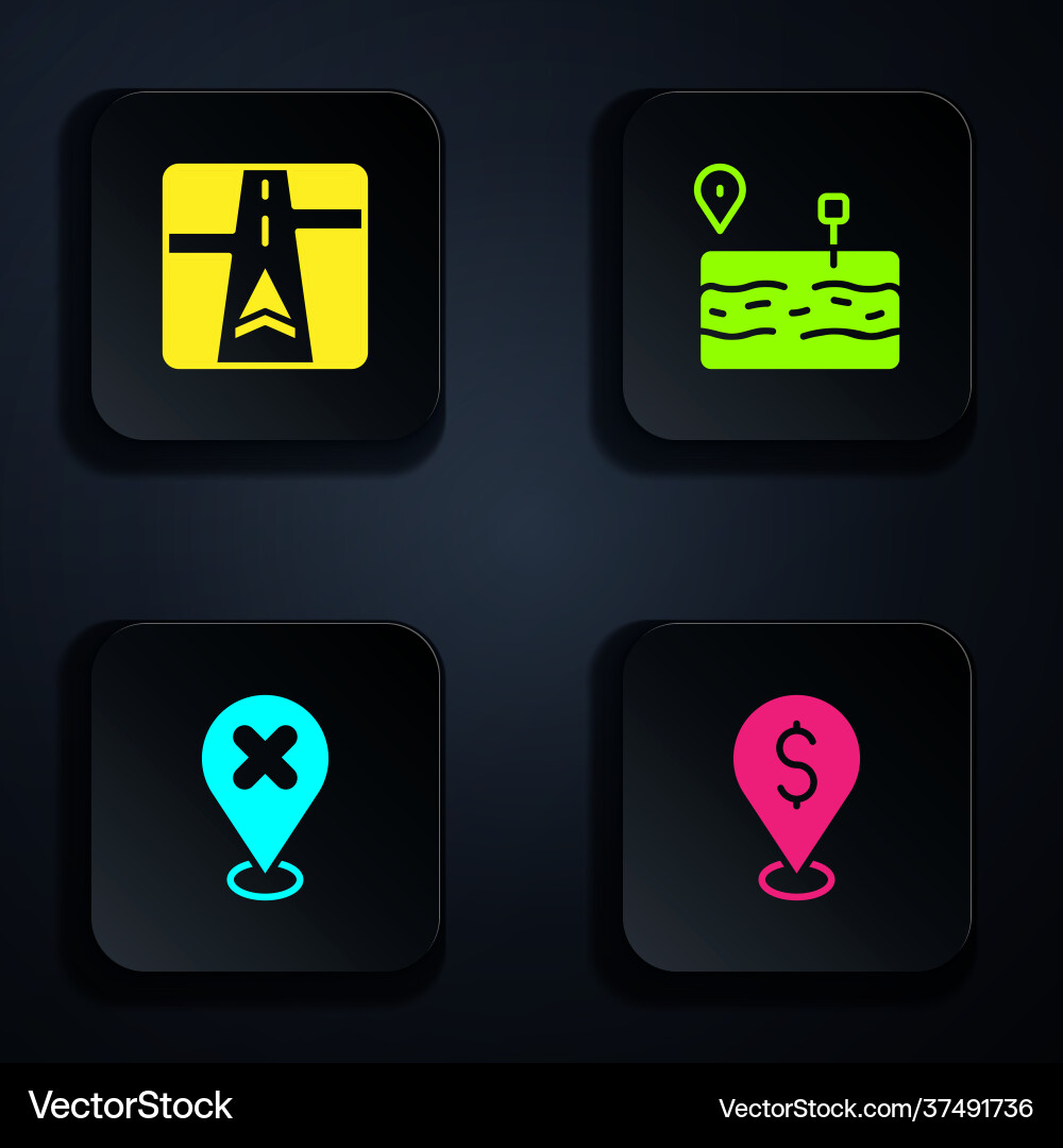 Set cash location gps device with map Set cash location gps device with map vector image