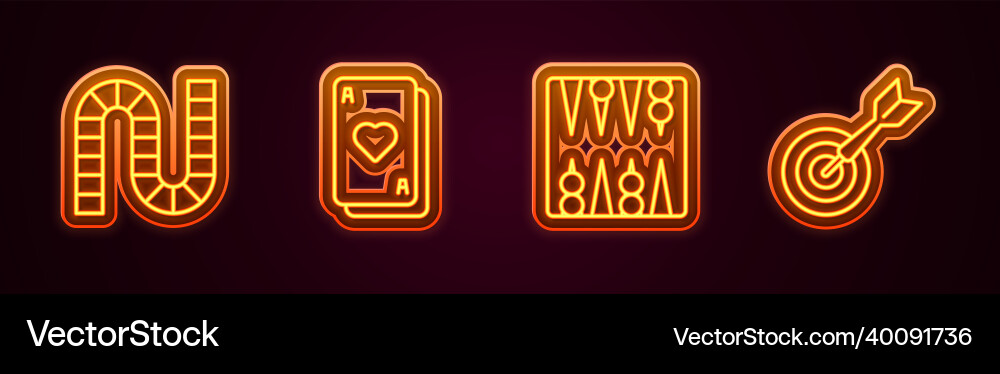 Set line board game playing cards backgammon Vector Image