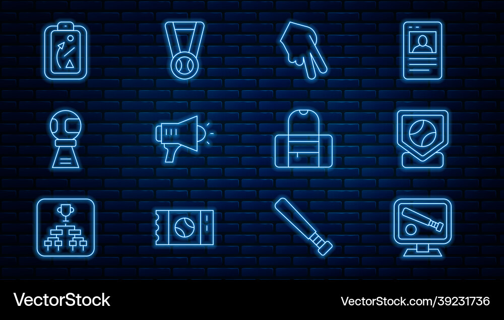Set line monitor with baseball game Set line monitor with baseball game Vector Image