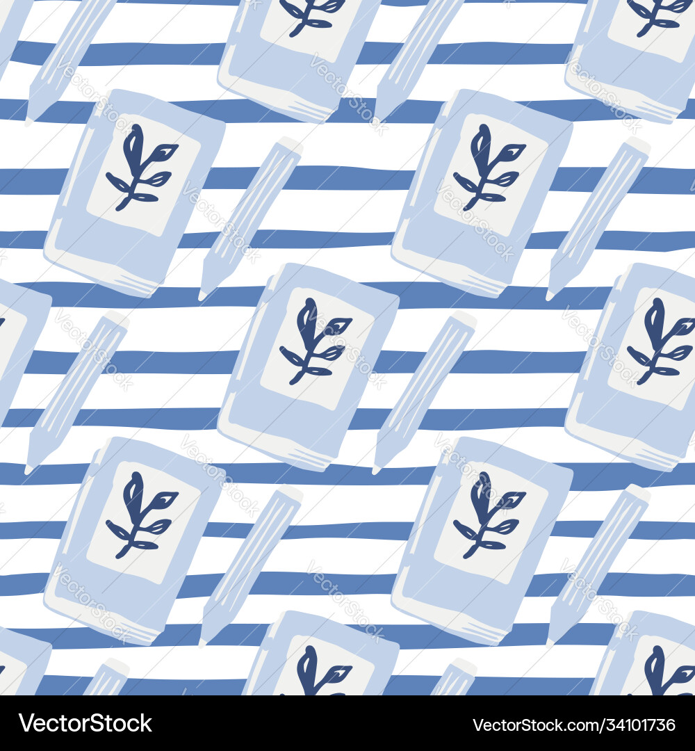 Stylized doodle seamless pattern with notebook Stylized doodle seamless pattern with notebook vector image