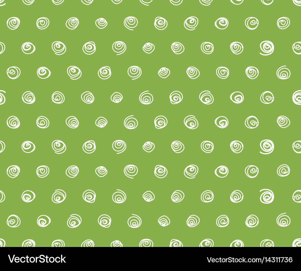 Swirls on greenery background seamless pattern vector image