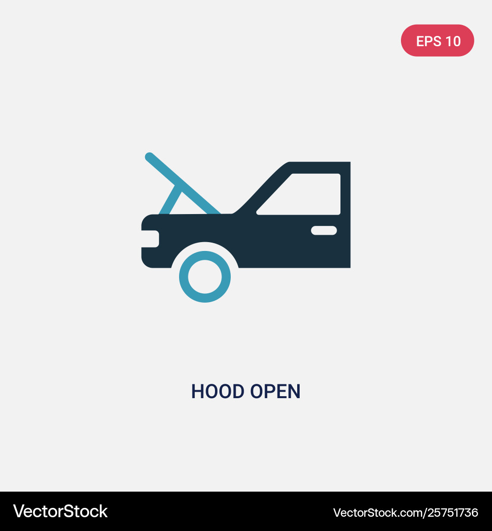 Two color hood open icon from user concept Two color hood open icon from user concept vector image
