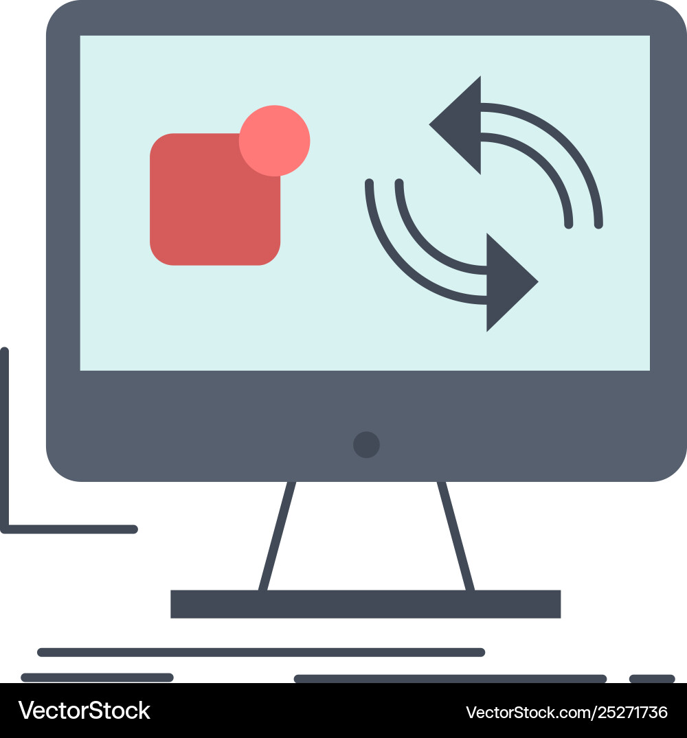 Update app application install sync flat color Update app application install sync flat color Vector Image
