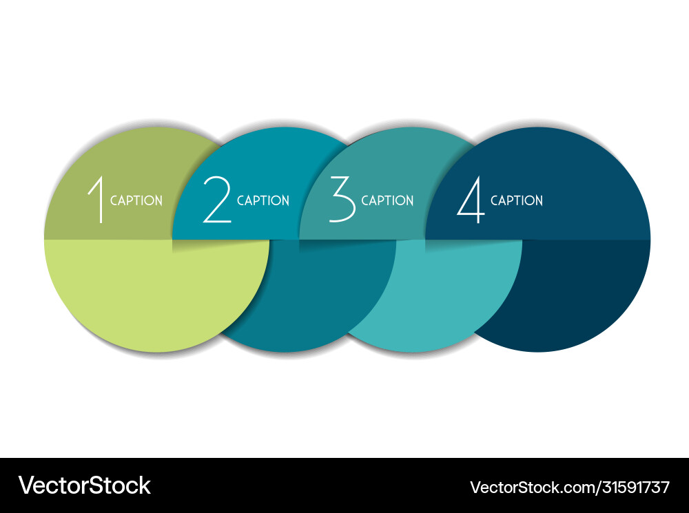 4 steps element bubble chart scheme diagram vector image