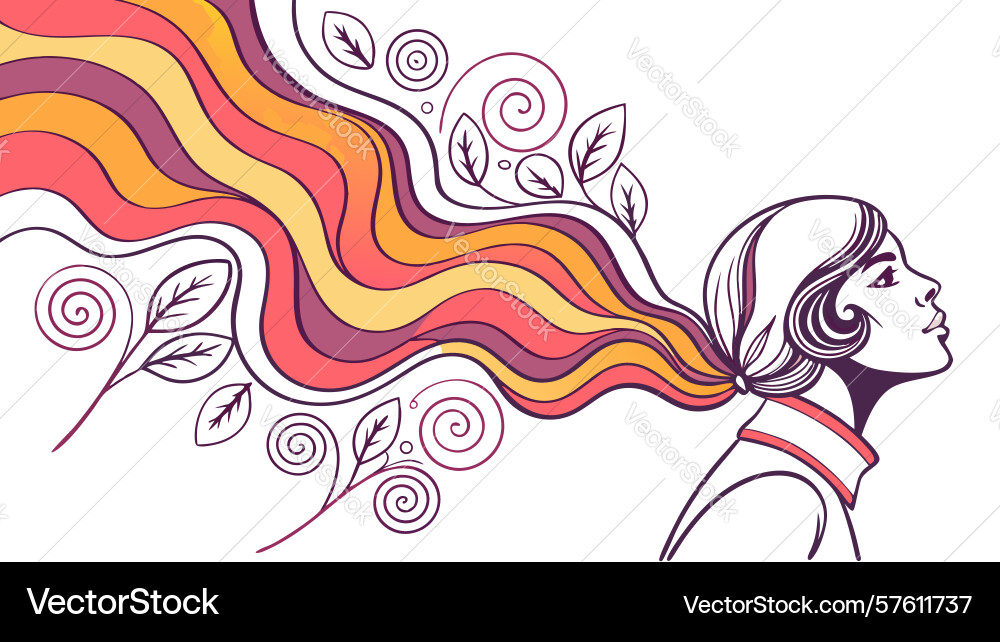Abstract profile with dynamic flowing swirling Vector Image