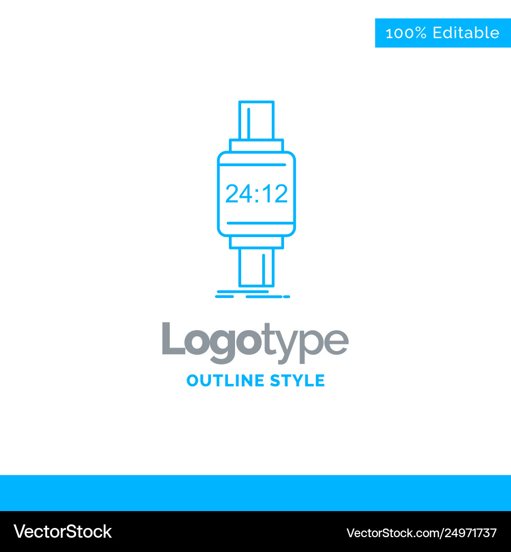 Blue logo design for smart watch smartwatch Vector Image