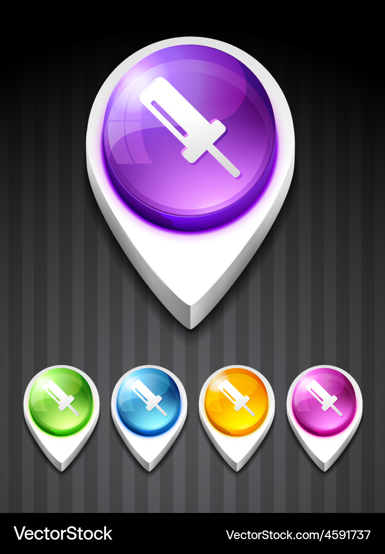 Colorful pointer icons Vector Image