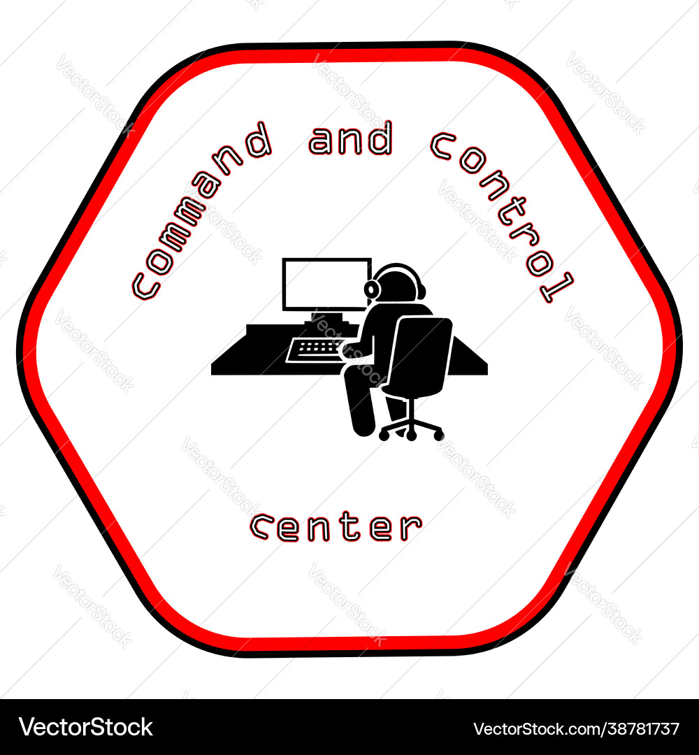 Command and control center hexagon tile Vector Image
