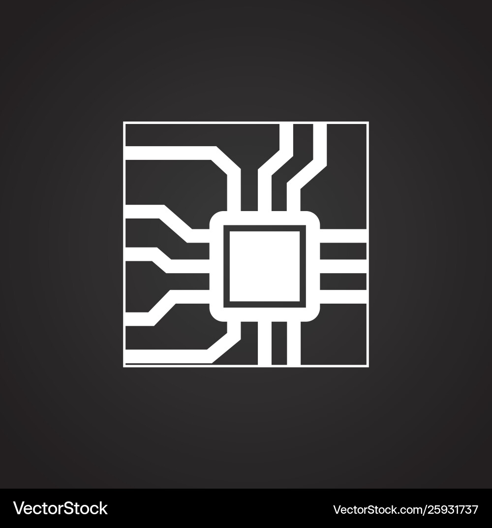 Computer chip related icon on background Computer chip related icon on background vector image