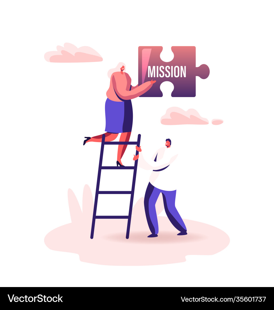 Core values concept tiny male female Vector Image