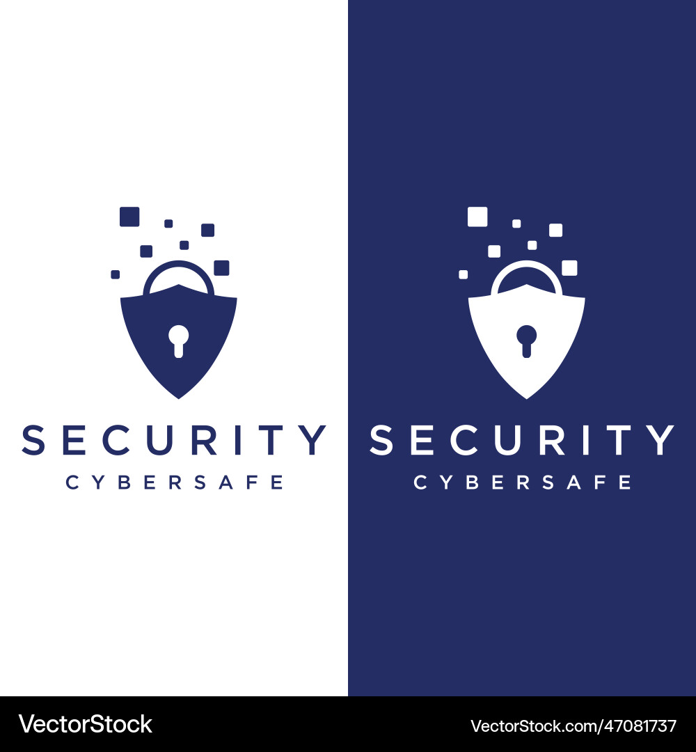 Creative technology digital cyber security logo Creative technology digital cyber security logo vector image