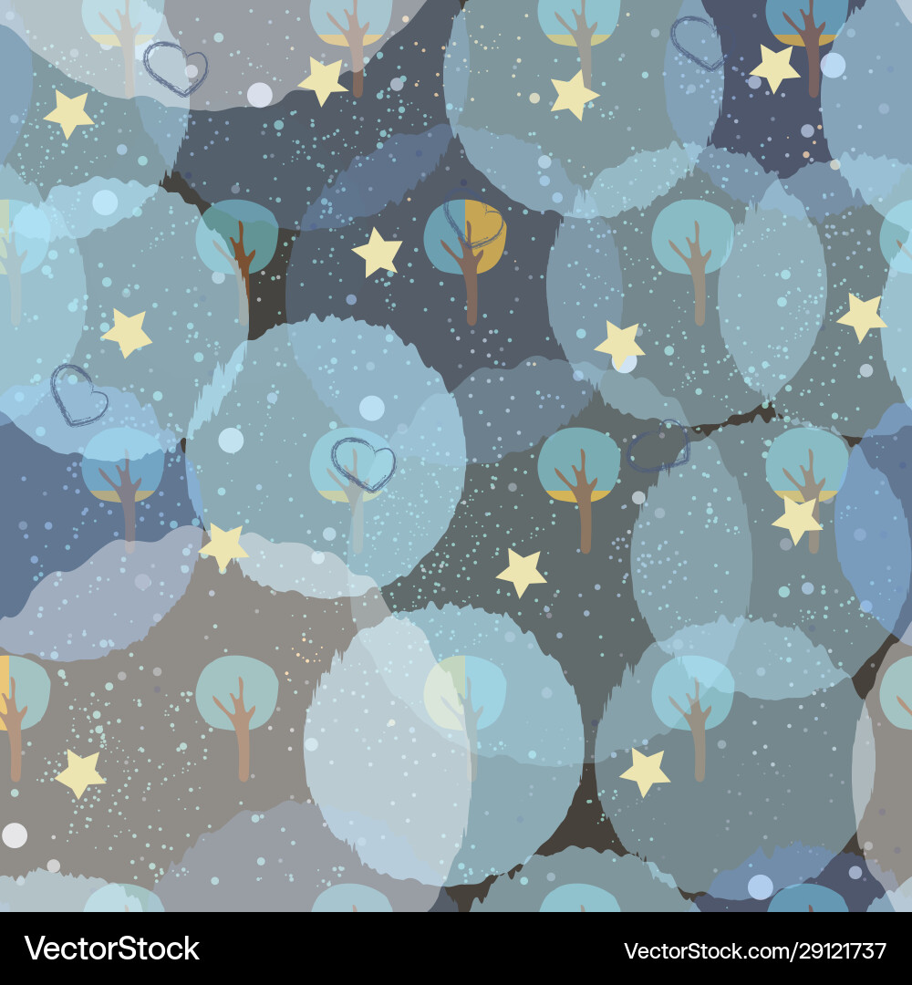 Cute autumn pattern with small trees on modern Cute autumn pattern with small trees on modern Vector Image