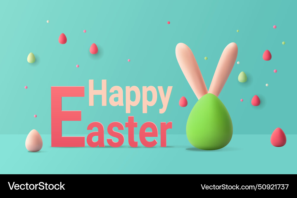 Happy easter greeting card with eggs in pastel Happy easter greeting card with eggs in pastel vector image