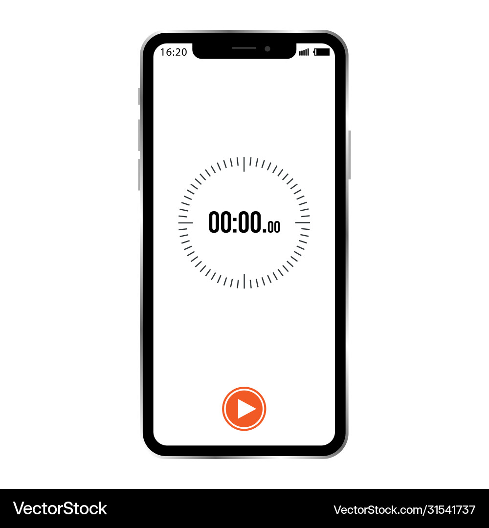 Image smartphone with timer example Image smartphone with timer example vector image