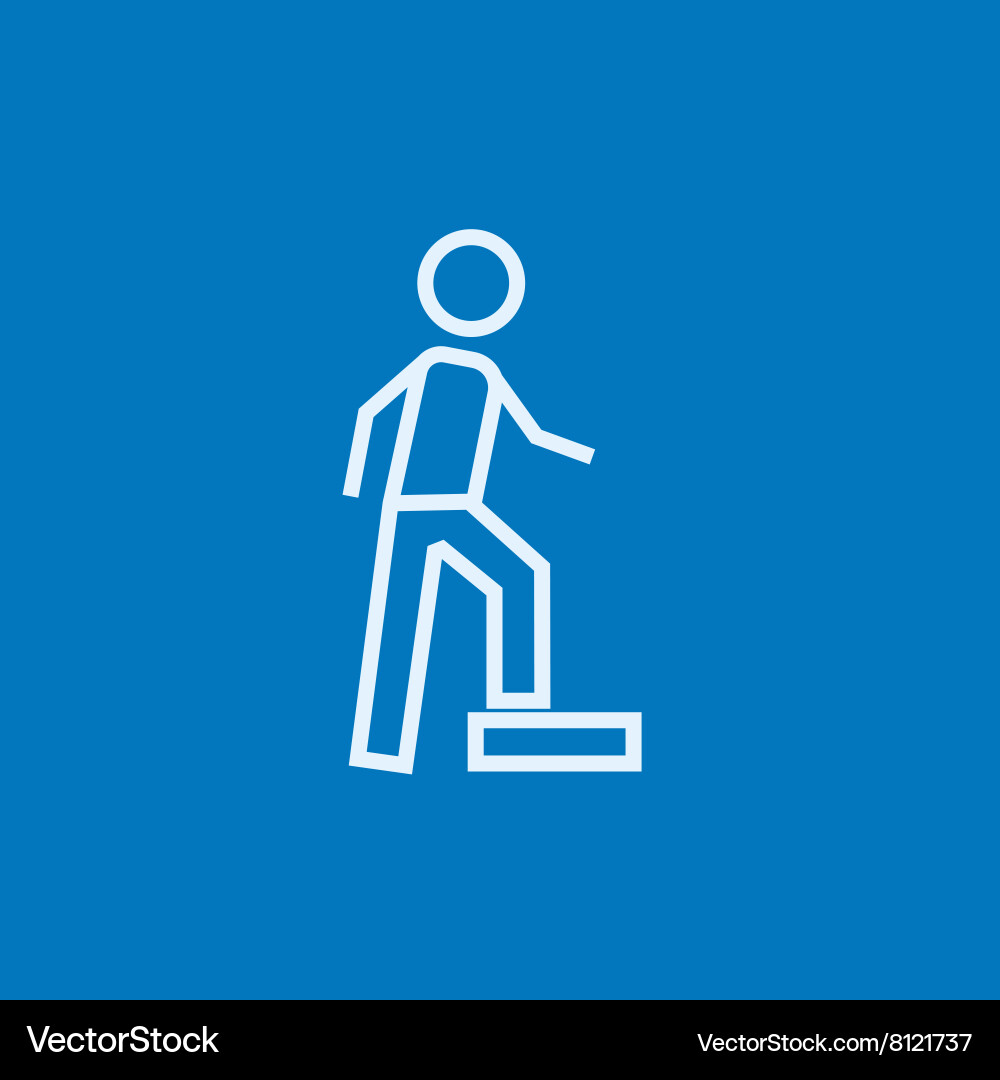 Man doing step exercise line icon vector image