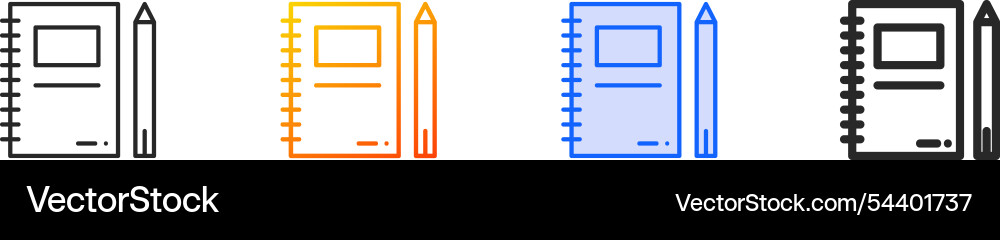 Notebooks iconthin linear gradient blue stroke Notebooks iconthin linear gradient blue stroke Vector Image