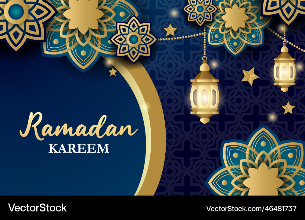 Ramadan kareem background with gradient color Vector Image