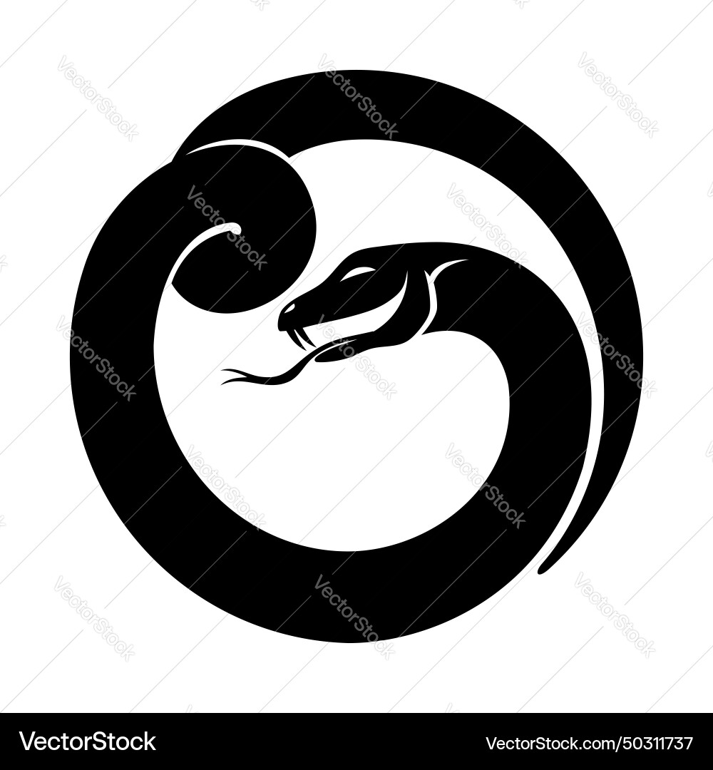 Round snake icon vector image